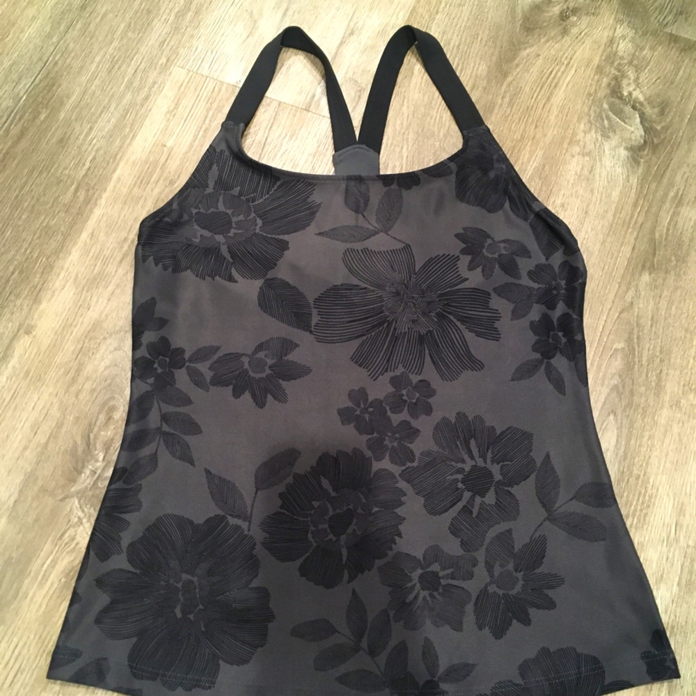 New Balance grey floral workout tank